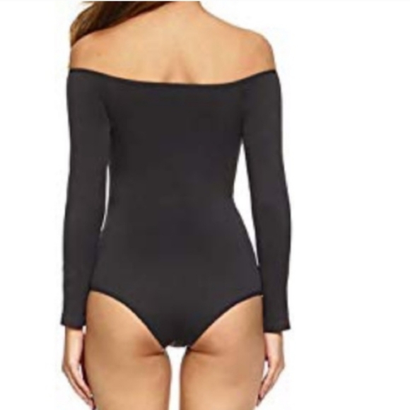 🌙NWT Charcoal Off Shoulder Bodysuit Longsleeve - Picture 6 of 8
